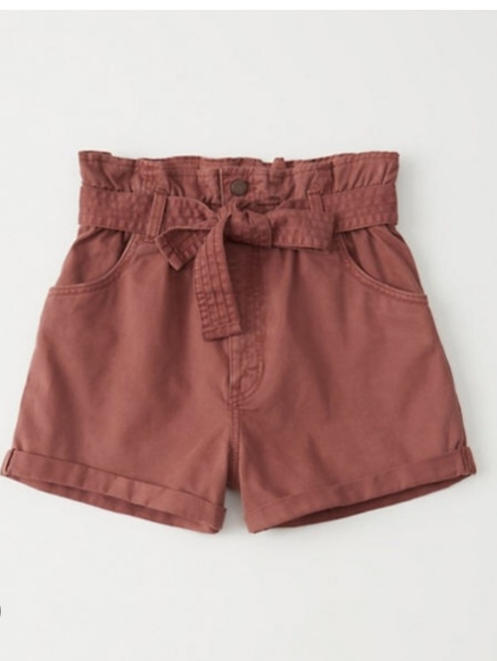 Abercrombie & Fitch High Waist Pink Belted Shorts
